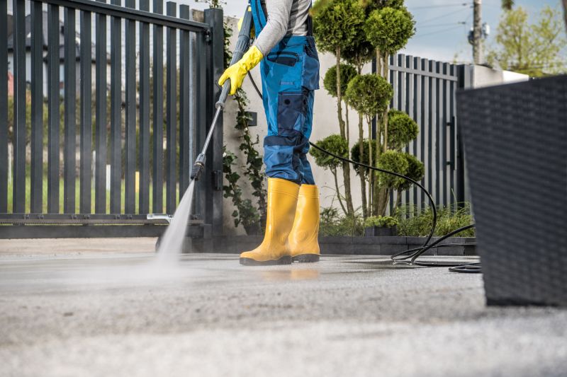 Cleaning a concrete driveway
