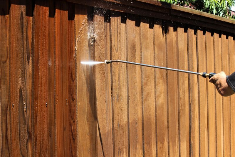 Powerwashing a fence